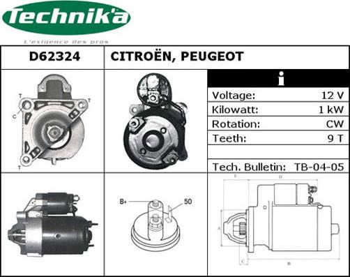 Technika D62324 - Стартер unicars.by