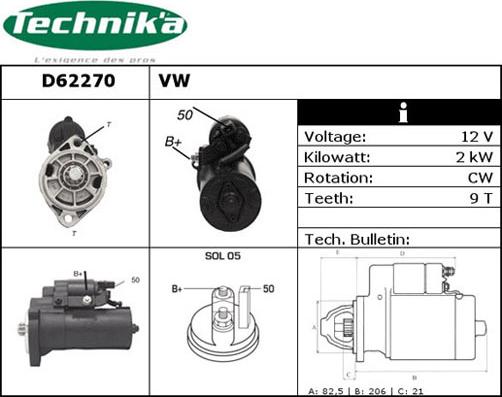 Technika D62270 - Стартер unicars.by