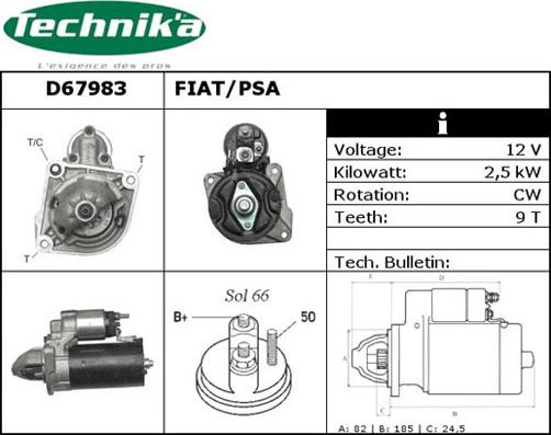 Technika D67983 - Стартер unicars.by