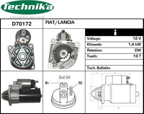 Technika D70172 - Стартер unicars.by