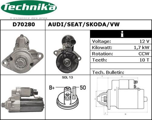 Technika D70280 - Стартер unicars.by