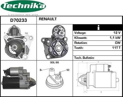 Technika D70233 - Стартер unicars.by