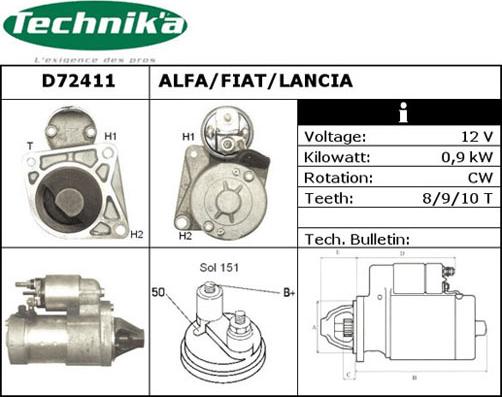 Technika D72411 - Стартер unicars.by