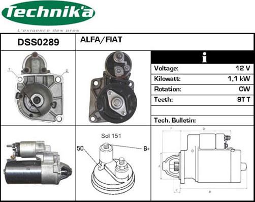 Technika DSS0289 - Стартер unicars.by