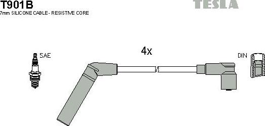 TESLA T901B - Комплект проводов зажигания unicars.by