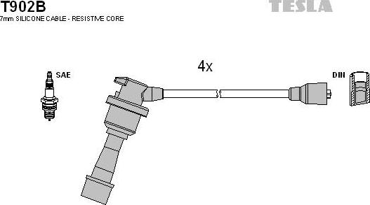 TESLA T902B - Комплект проводов зажигания unicars.by