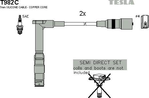 TESLA T982C - Комплект проводов зажигания unicars.by