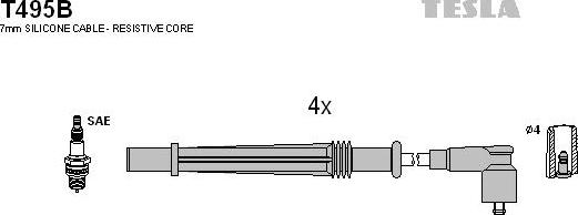 TESLA T495B - Комплект проводов зажигания unicars.by