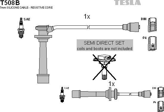 TESLA T508B - Комплект проводов зажигания unicars.by