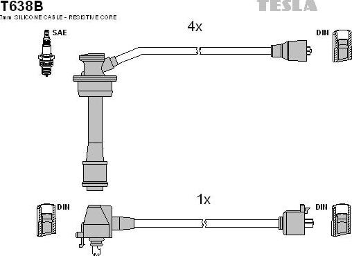 TESLA T638B - Комплект проводов зажигания unicars.by