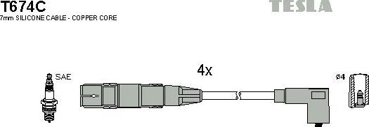 TESLA T674C - Комплект проводов зажигания unicars.by