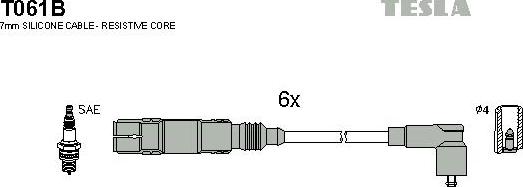TESLA T061B - Комплект проводов зажигания unicars.by