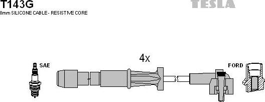 TESLA T143G - Комплект проводов зажигания unicars.by