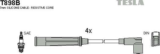 TESLA T898B - Комплект проводов зажигания unicars.by