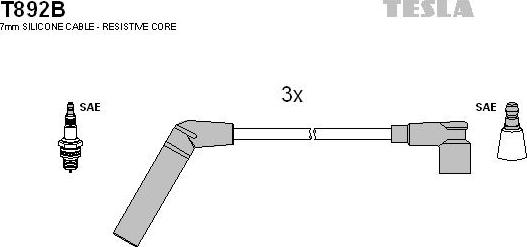 TESLA T892B - Комплект проводов зажигания unicars.by