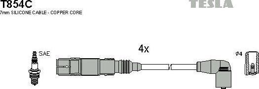 TESLA T854C - Комплект проводов зажигания unicars.by