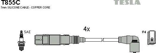 TESLA T855C - Комплект проводов зажигания unicars.by