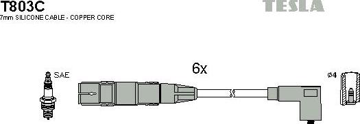 TESLA T803C - Комплект проводов зажигания unicars.by