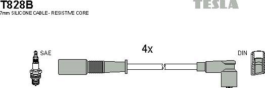 TESLA T828B - Комплект проводов зажигания unicars.by