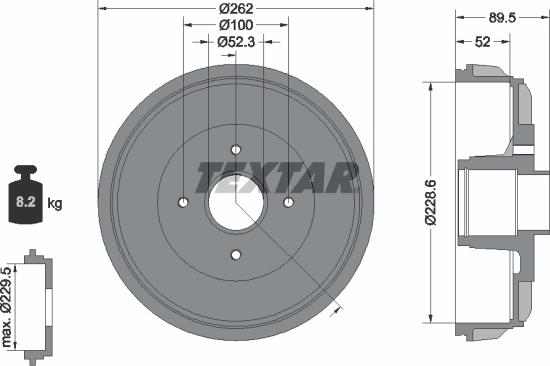 Textar 94049700 - Тормозной барабан unicars.by