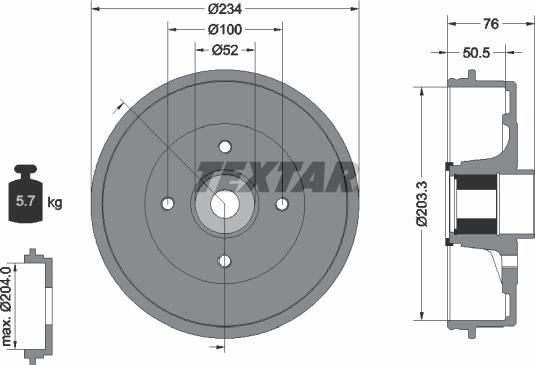 Textar 94045000 - Тормозной барабан unicars.by