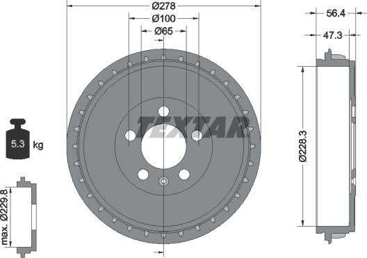 Textar 94046300 - Тормозной барабан unicars.by