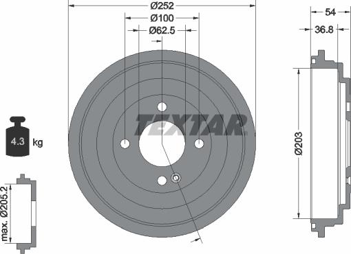 Textar 94046700 - Тормозной барабан unicars.by