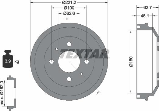 Textar 94040600 - Тормозной барабан unicars.by