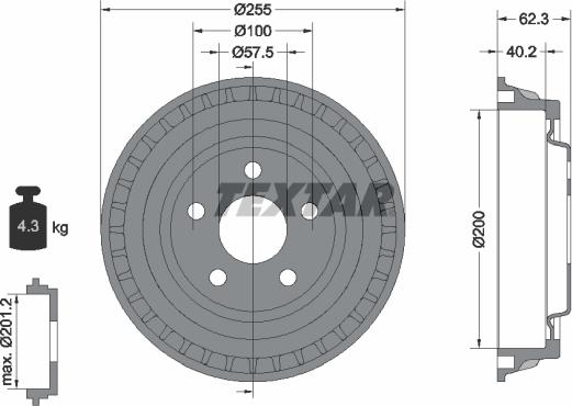 Textar 94040800 - Тормозной барабан unicars.by