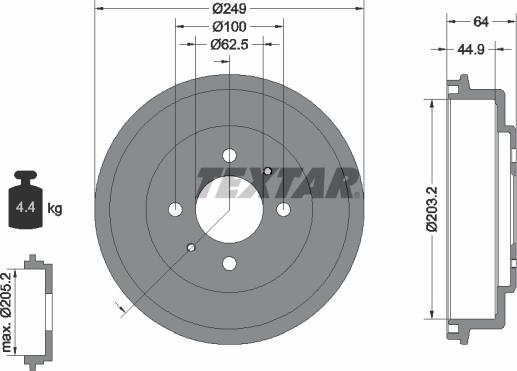 Textar 94040700 - Тормозной барабан unicars.by