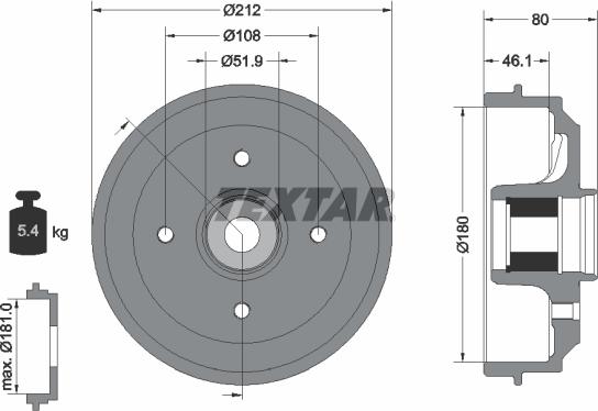 Textar 94041800 - Тормозной барабан unicars.by