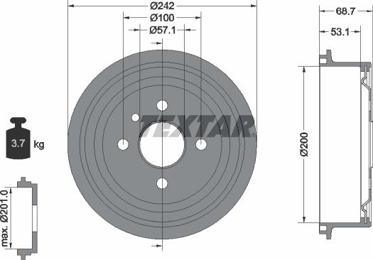 Textar 94048600 - Тормозной барабан unicars.by