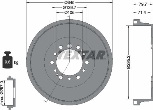 Textar 94043400 - Тормозной барабан unicars.by