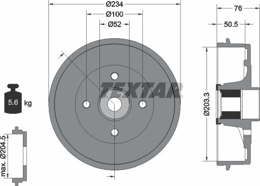 Textar 94042400 - Тормозной барабан unicars.by