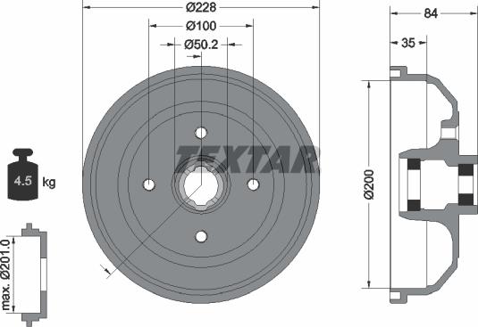 Textar 94042300 - Тормозной барабан unicars.by