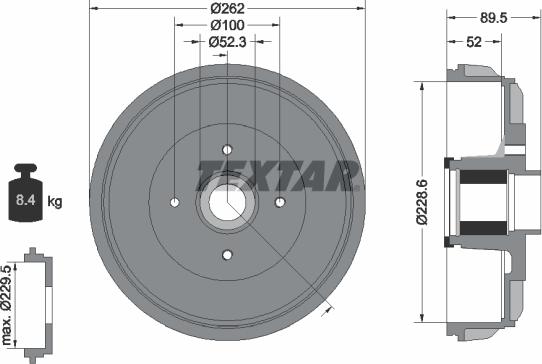 Textar 94047400 - Тормозной барабан unicars.by