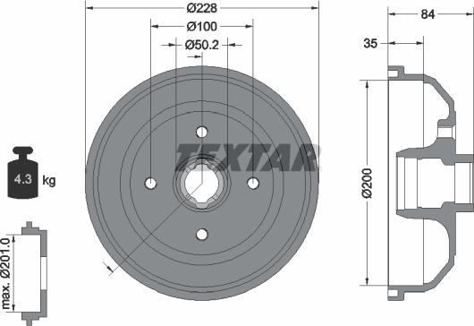 Textar 94009900 - Тормозной барабан unicars.by