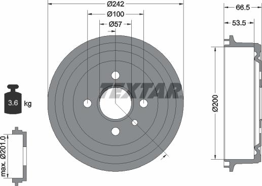 Textar 94008600 - Тормозной барабан unicars.by