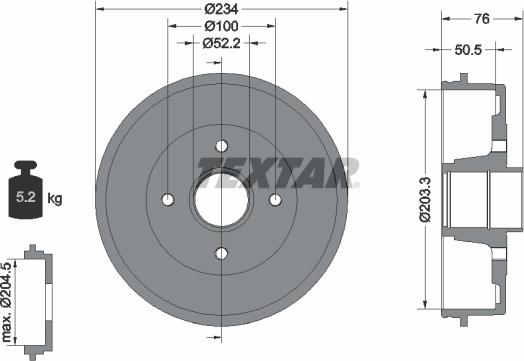 Textar 94019700 - Тормозной барабан unicars.by