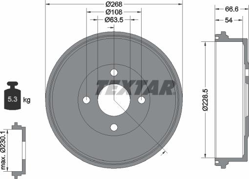 Textar 94013100 - Тормозной барабан unicars.by