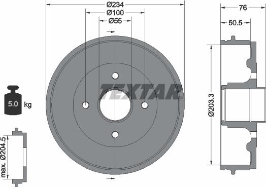 Textar 94017000 - Тормозной барабан unicars.by