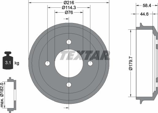 Textar 94030300 - Тормозной барабан unicars.by