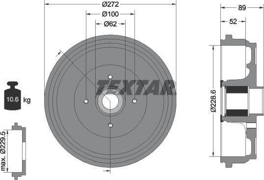 Textar 94038900 - Тормозной барабан unicars.by