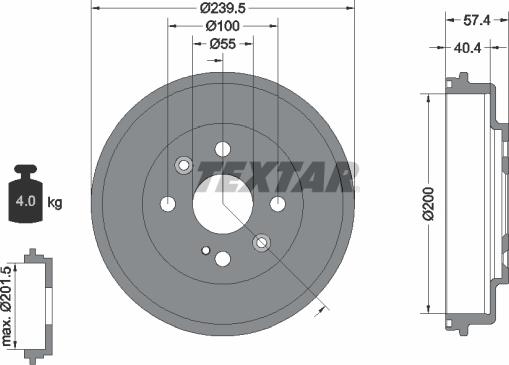 Textar 94038400 - Тормозной барабан unicars.by