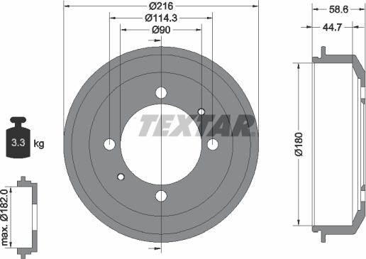 Textar 94037700 - Тормозной барабан unicars.by