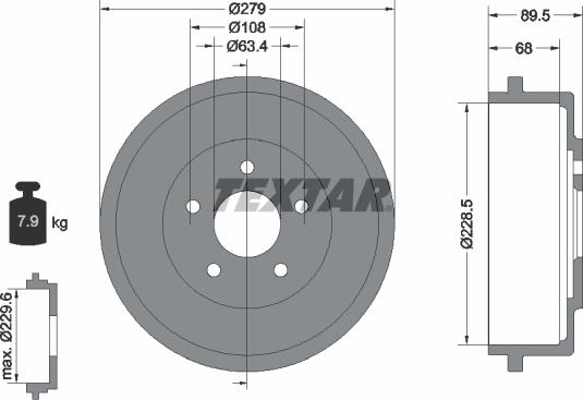 Textar 94024400 - Тормозной барабан unicars.by