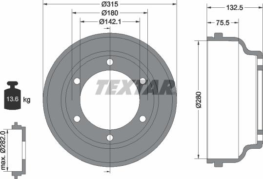 Textar 94024800 - Тормозной барабан unicars.by