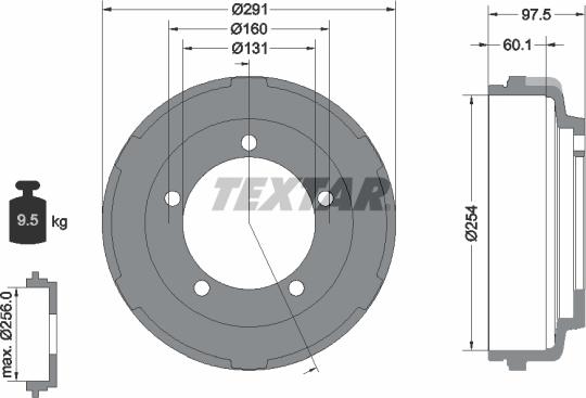 Textar 94024700 - Тормозной барабан unicars.by