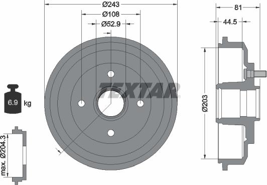 Textar 94026700 - Тормозной барабан unicars.by