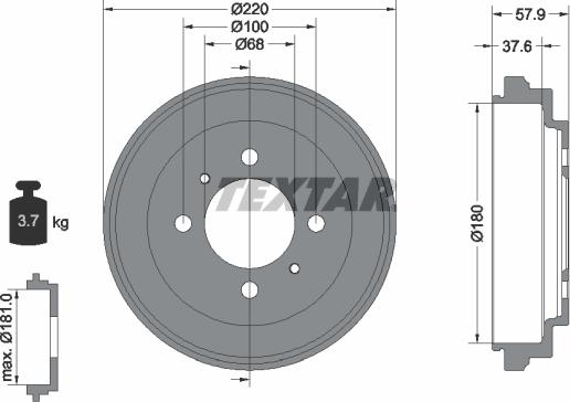 Textar 94020900 - Тормозной барабан unicars.by